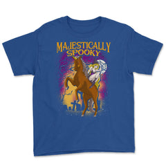Majestically Spooky Witch & Unicorn Halloween Funn Youth Tee - Royal Blue