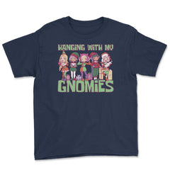 Hanging With My Gnomies Cute Kawaii Anime Gnomes product Youth Tee - Navy