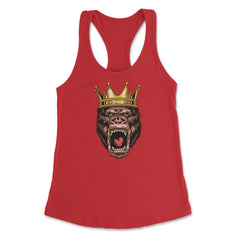 King Gorilla Head Angry Great Ape Wearing A Crown Design product - Red