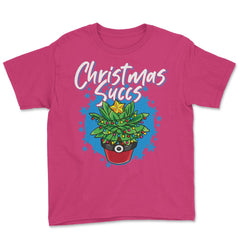 Christmas Succs Hilarious Xmas Succulents Pun graphic Youth Tee - Heliconia