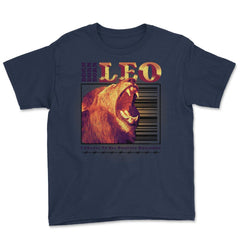 Born Leo Zodiac Sign Astrology Horoscope Roaring Lion product Youth - Navy