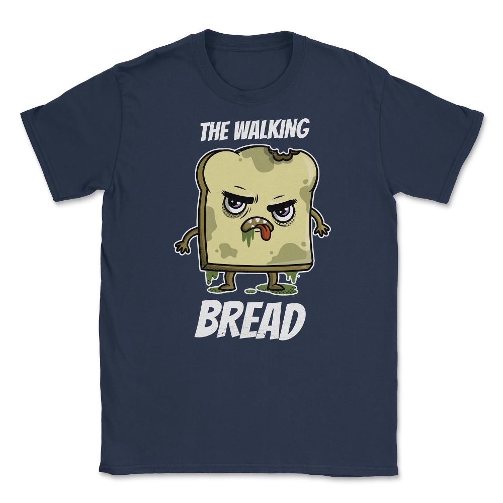 The Walking Bread Funny Halloween Kawaii Zombie Unisex T-Shirt - Navy