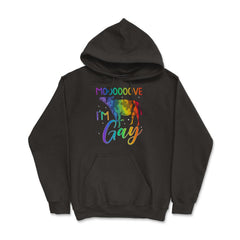 Mooooove I’m Gay Cow Gay Pride LGBTQ Rainbow Flag design Hoodie - Black