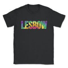 Lesbow Rainbow Word Gay Pride Month 2 t-shirt Shirt Tee Gift Unisex - Black