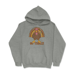 Go Vegan Angry Turkey Funny Design Gift graphic Hoodie - Grey Heather