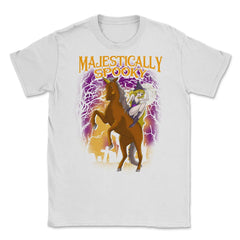 Majestically Spooky Witch & Unicorn Halloween Funn Unisex T-Shirt - White