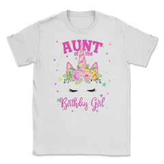 Aunt of the Birthday Girl! Unicorn Face Theme Gift design Unisex - White