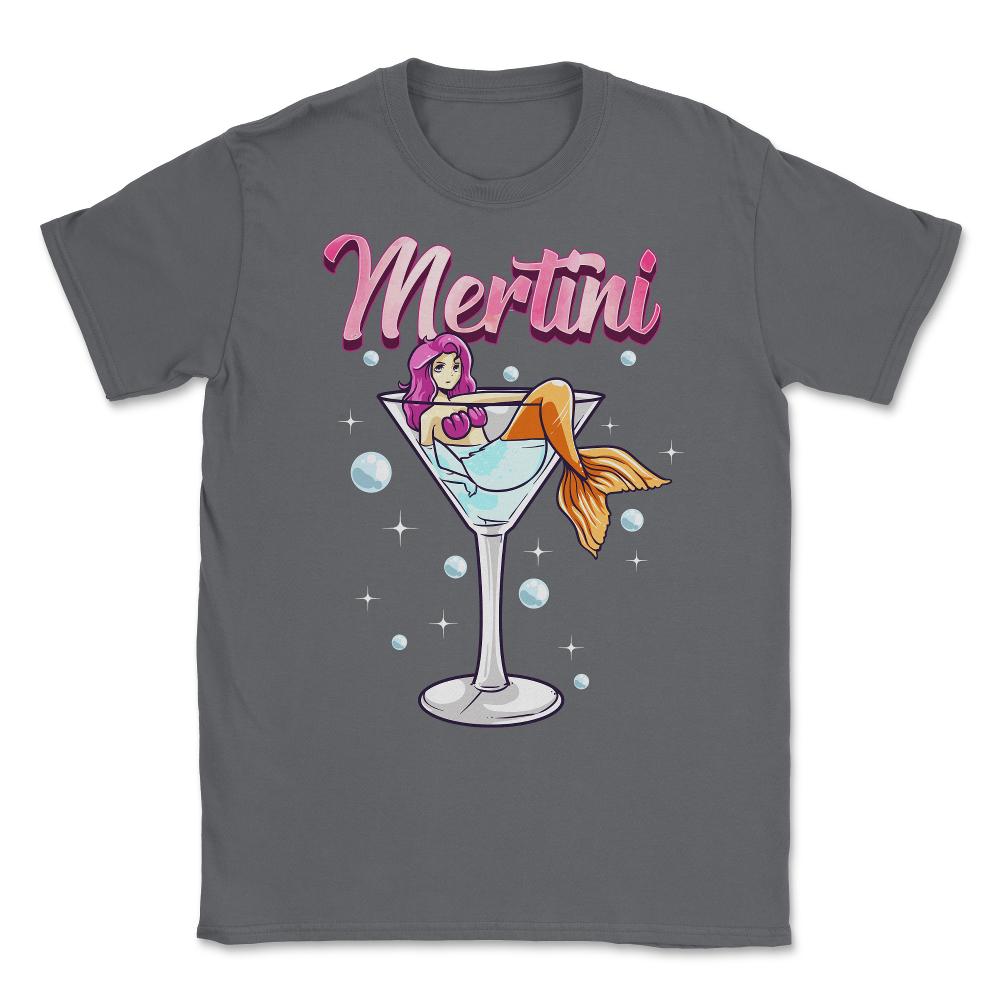 Martini Glass With Mermaid Pun Mertini Bartender Drink graphic Unisex - Smoke Grey
