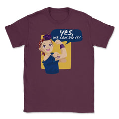 Yes, we can do it! Anime Teen Unisex T-Shirt - Maroon