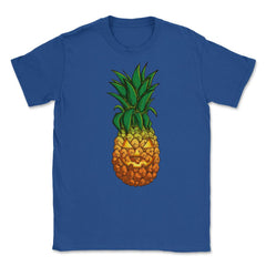 Jack o' lantern Tropical Pineapple Halloween T Shirt  Unisex T-Shirt - Royal Blue