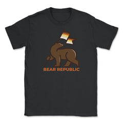 Bear Republic Brotherhood Flag Bear Gay Pride print Unisex T-Shirt - Black