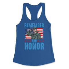 Remember and Honor Memorial Day US Flag Military Patriot design - Royal