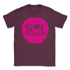 Girl Power Words t-shirt Feminism Shirt Top Tee Gift (2) Unisex - Maroon