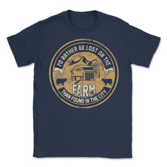I'd Rather Be Lost on the Farm Than Found in the City Grunge product - Navy