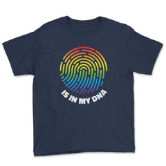 Is In My DNA Rainbow Flag Gay Pride Fingerprint Design product Youth - Navy