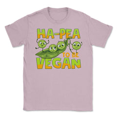 Ha-Pea To Be Vegan Funny Vegetable Peas Foodie Pun print Unisex - Light Pink