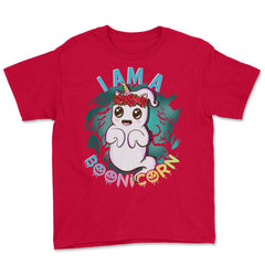 I am a Boonicorn Funny Unicorn Ghost Halloween Youth Tee - Red
