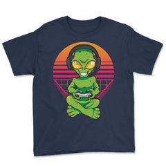 Alien Gamer Extraterrestrial Life Funny Design Gift design Youth Tee - Navy