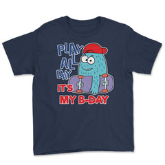Monster Skater Character Funny Birthday boy product Youth Tee - Navy
