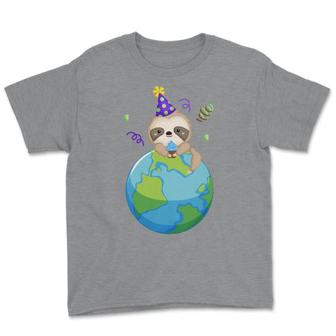 Happy Earth Day Sloth Funny Cute Gift for Earth Day design Youth Tee - Grey Heather