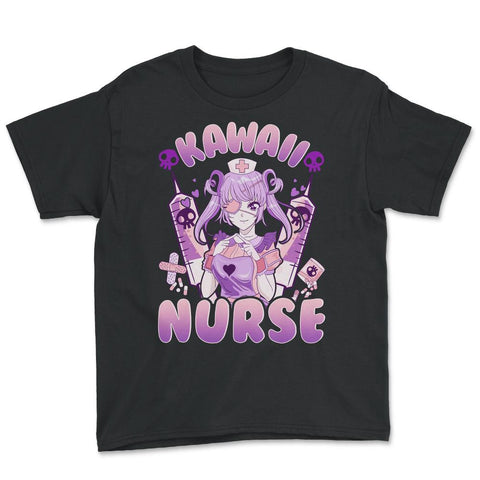 Anime Girl Nurse Design Gift product Youth Tee - Black