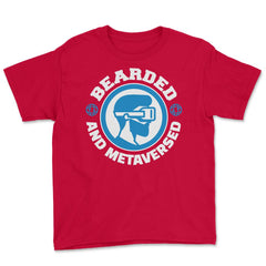 Bearded and Metaversed Virtual Reality & Metaverse product Youth Tee - Red