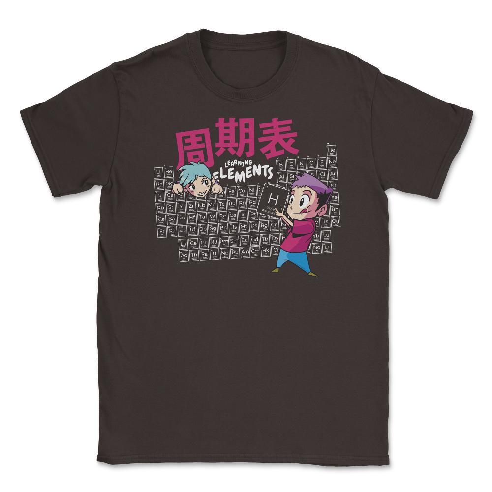 Funny Anime Periodic Table Learning Elements Meme graphic Unisex - Brown