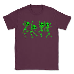 Dancing Human Skeletons Shirt Halloween T Shirt Gi Unisex T-Shirt - Maroon
