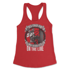 Everyday My Heart is on the Line for Lineworker Gift  print Women's - Red