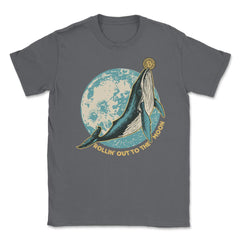 Bitcoin Rollin’ Out to the Moon Whale Theme For Crypto Fans graphic - Smoke Grey