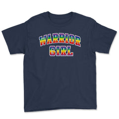 Warrior Girl Pride t-shirt Gay Pride Month Shirt Tee Gift Youth Tee - Navy