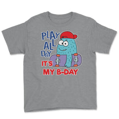 Monster Skater Character Funny Birthday boy product Youth Tee - Grey Heather