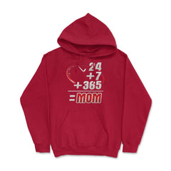 Mom 24/7 graphic print for mothers Gift Hoodie - Red