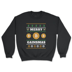 Merry Gainsmas Bitcoin Hilarious Ugly product Style print - Unisex Sweatshirt - Black