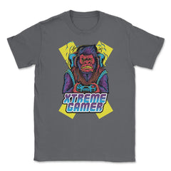 Extreme Gorilla Gamer Funny Humor T-Shirt Tee Shirt Gift Unisex - Smoke Grey