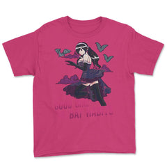 Goth Anime Bat Habits Girl Design print Youth Tee - Heliconia