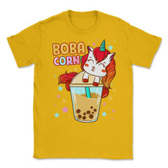 Boba Tea Bubble Tea Cute Kawaii Unicorn Gift design Unisex T-Shirt - Gold