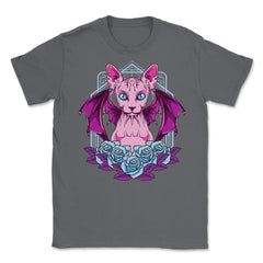 Sphynx Goth Cat Mysterious & Sophisticated Hallowe Unisex T-Shirt - Smoke Grey