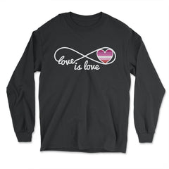 Love is Love Infinity Symbol Lesbian Pride Gift graphic - Long Sleeve T-Shirt - Black