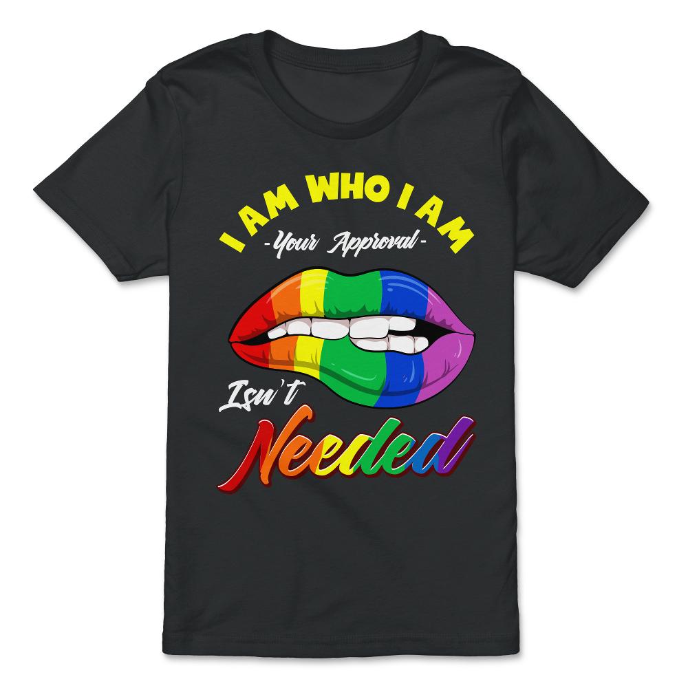 Gay Rainbow Lips Pride Equality Gift print - Premium Youth Tee - Black