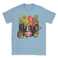 Reggae Music Dogs with Instruments and Rasta Hats Design graphic - Light Blue