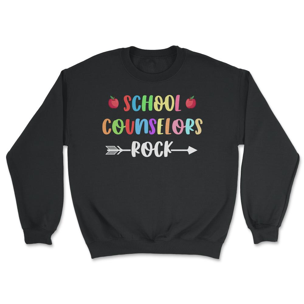 Funny School Counselors Rock Trendy Counselor Appreciation product - Unisex Sweatshirt - Black