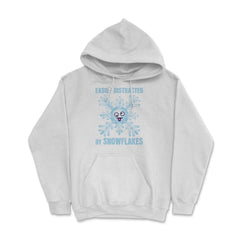 Easily Distracted By Snowflakes Meme Grunge design Hoodie - White