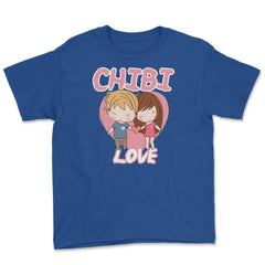 Chibi Love Anime Shirt Couple Humor Youth Tee - Royal Blue