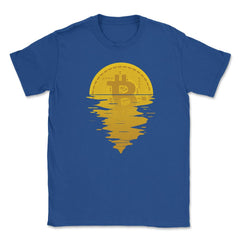 Bitcoin Sunrise Theme For Crypto Investors or Traders print Unisex - Royal Blue