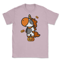 Halloween Unicorn with Pumpkins T Shirts Gifts Unisex T-Shirt - Light Pink