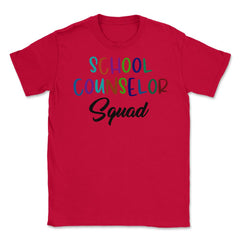 Funny School Counselor Squad Colorful Coworker Counselors design - Red