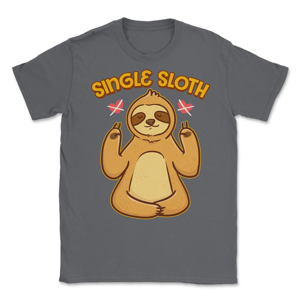 Sloth Lover Funny Single Sloth Gift print Unisex T-Shirt - Smoke Grey
