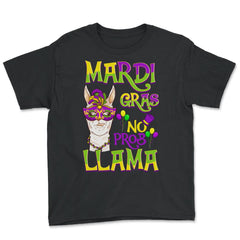 Mardi Gras Llama Funny Carnival Gift design Youth Tee - Black