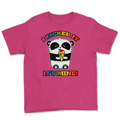 I licked it is mine! Rainbow Panda with ice cream design Youth Tee - Heliconia
